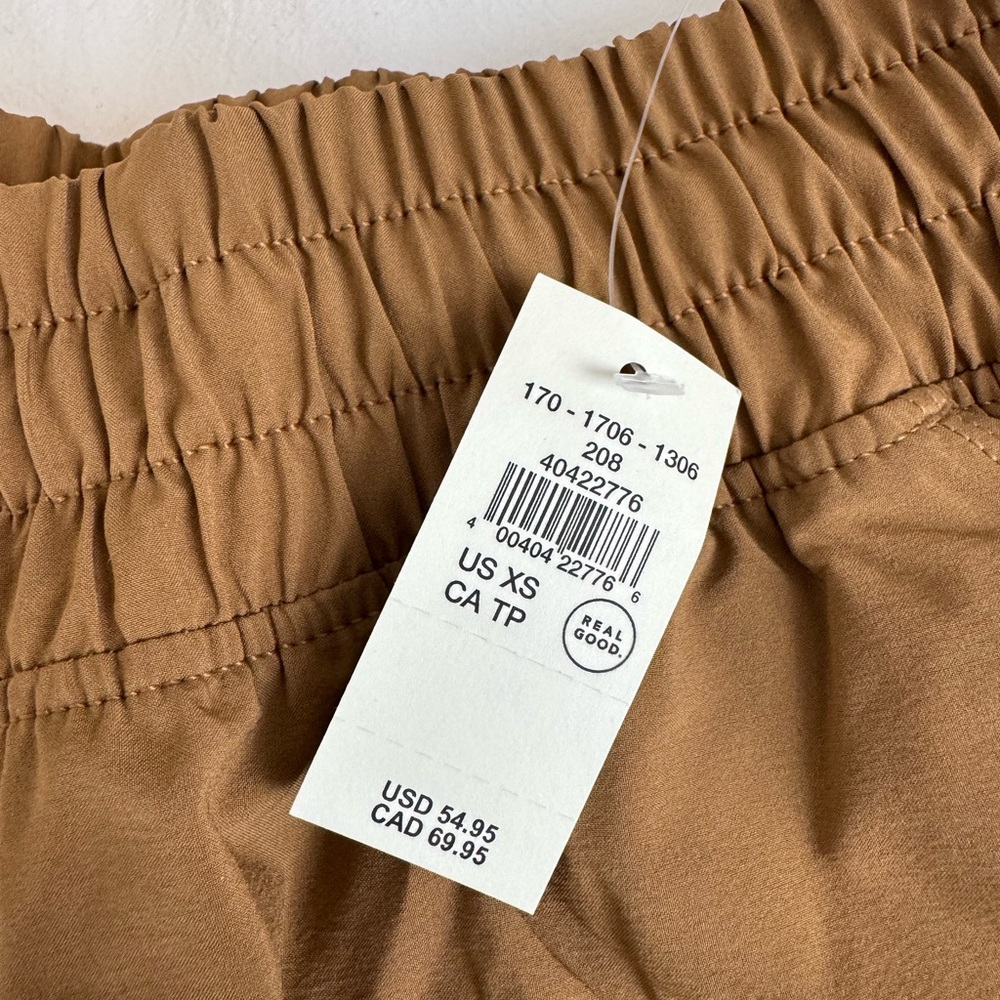 Aerie Lined Brown Athletic Shorts with White Trim - Picture 3 of 4